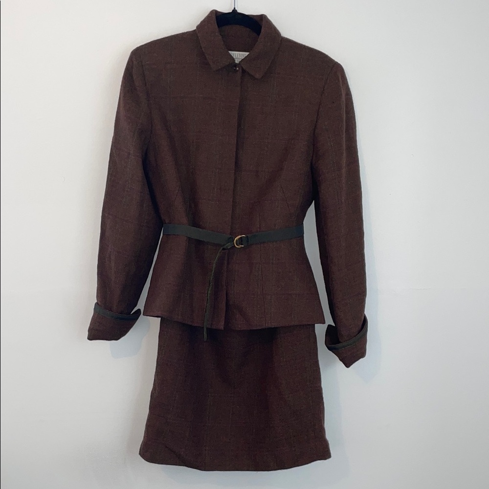 Larry Levine Dark Brown Blazer with Belt - Picture 5 of 5